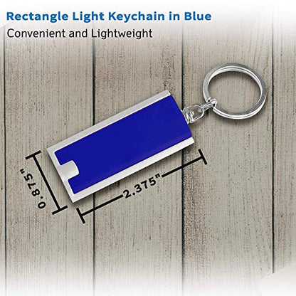 DISCOUNT PROMOS 10 Flashlight Keychains Pack - Rectangle, Plastic - Blue - color: Blue, size: 10 keychains