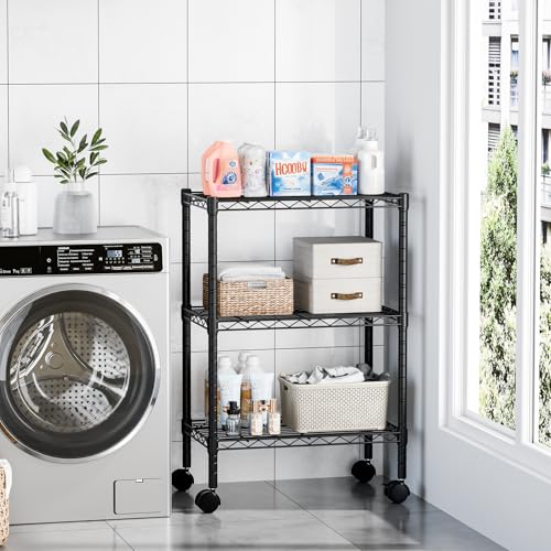 DUMOS 3-Tier Metal Storage Shelves, Shelving Unit, Storage Rack, 23" W - size: 3 Tiers