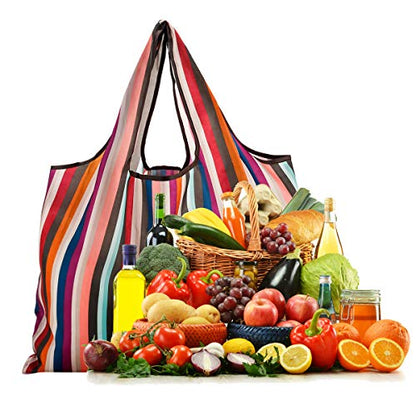 Reusable Grocery Bag 2 Packs Large Washable - color: L-rainbow