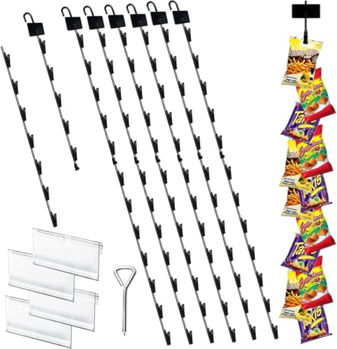 Chip Hanger Strips Hooks Display Hanging with Chip Greeting Card Party Merchandise Vendors Potato Bag Holder Snack - style: 12 clips 6 pack