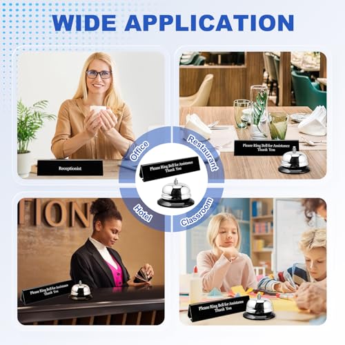 UCEC Desk Bell for Service, Ring Bell Sign, Dinner Bell for Inside - size: 1+1 Pack