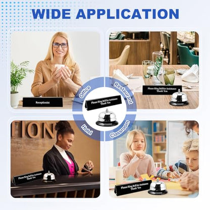 UCEC Desk Bell for Service, Ring Bell Sign, Dinner Bell for Inside - size: 1+1 Pack