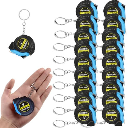 18 Pack Small Tape Measure Keychains - Mini Tape Measures Retractable,Pocket Measurement Tape Bulk Easy Read 3 Feet - color: Blue