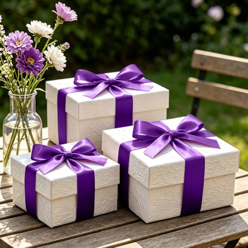 1In 30Yards Dark Purple Satin Ribbon for Gift Wrapping Halloween Mardi Gras - color: Dark Purple, size: 1 inch