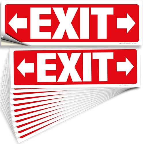 iSYFIX Exit Signs Stickers 12 Pack 12x4 Inch Right & Left Arrow - color: Sticker Right&Left, size: 12 Pk 12x4