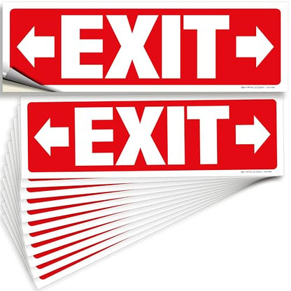 iSYFIX Exit Signs Stickers 12 Pack 12x4 Inch Right & Left Arrow - color: Sticker Right&Left, size: 12 Pk 12x4