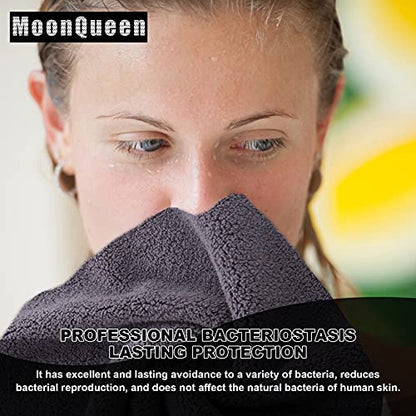 MOONQUEEN Microfiber Facial Cloths Fast Drying Washcloth 12 Pack - Premium Soft Makeup Remover Cloths - Grey - color: Grey, size: 12x12 Inch (Pack of 12)