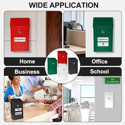 CHONOVO Metal Cash Box 10.2" with 2 Magnetic Whiteboard, White - color: White