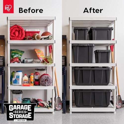 IRIS USA 6-Pack 20 Gal Heavy Duty Lockable Storage Totes with Lids, Black - color: Black, size: 20 Gal - 4 Pack