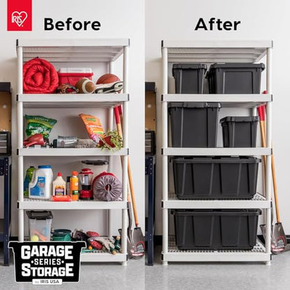 IRIS USA 6-Pack 20 Gal Heavy Duty Lockable Storage Totes with Lids, Black - color: Black, size: 20 Gal - 4 Pack