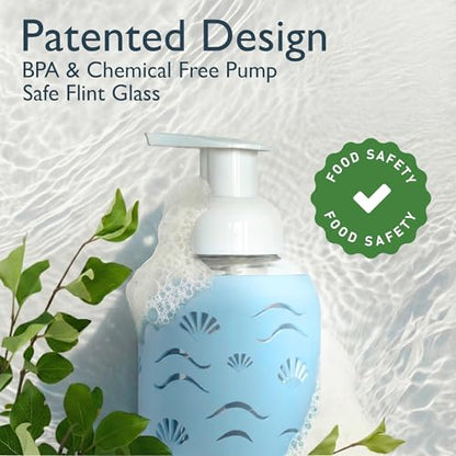 Foaming Glass Hand Soap Dispenser Pump Sea Foam 8oz - color: Sea Foam