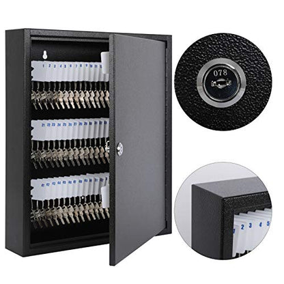 KYODOLED Key Lock Box, Wall Mount 100 Key Cabinet, Black - color: Black-06