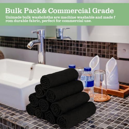 UNIMADE Washcloths 20 Pack Face Towels (12" x 12"), Highly Soft Wash Cloths - color: Black, size: 20Pack