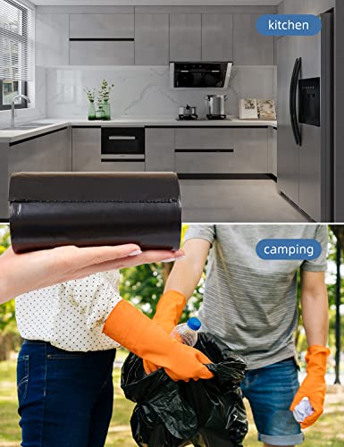WAIKAS 8 Gallon Trash Bags, 1.31-mil, Flat Top, Unscented, White, 36 Count - color: Black, size: 8 Gal-36ct