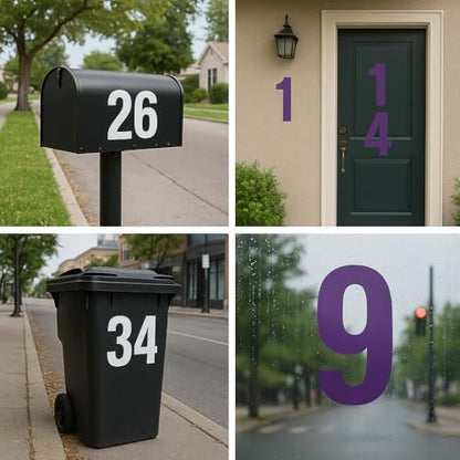 4 Inch Black Number Stickers 0-9, 6 Sheets Self Adhesive Vinyl Decals, Waterproof Durable Labels for Address Sign, Garage Door, Fence, Outdoor Labeling Numbers（Black） - color: Black