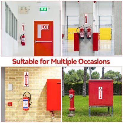 (4 Pack) Fire Extinguisher Signs – Strong Self Adhesive Fire Extinguisher Sign for Business, 12x4 Inch Aluminum Fire Extinguisher Signs Weather Resistant and Easy to Install (White) - color: Fire Extinguisher Signs White
