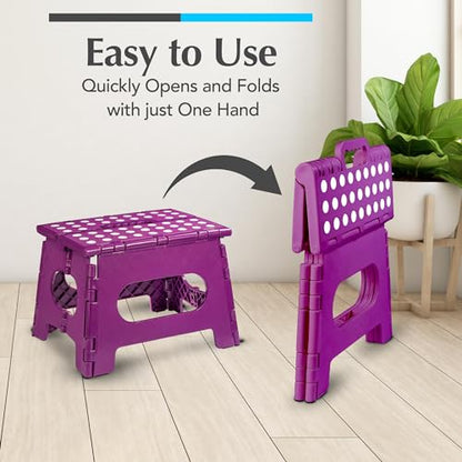 Handy Laundry Folding Step Stool 9 Inch 2-Pack, Purple, Holds 300 lbs - color: Purple, size: 9 Inch 2-Pack