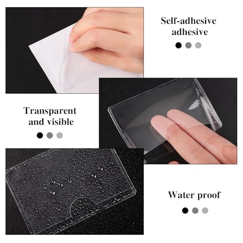 36 Pack Clear Adhesive Label Holders, 2 x 3 Inch Index Card Pockets - size: 36 Pack 2 x 3 Inches