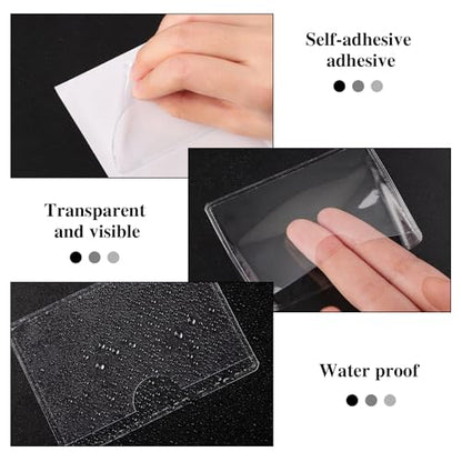 36 Pack Clear Adhesive Label Holders, 2 x 3 Inch Index Card Pockets - size: 36 Pack 2 x 3 Inches