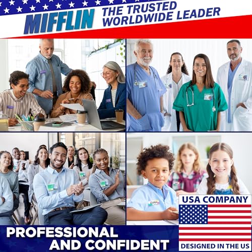 Mifflin-USA - Name Tag Magnets - 400 Pack, 1.75 x 0.5 Inches - Premium ID Badge Holder with 3 Extra Strong Neodymium Magnets - size: 400 Pack