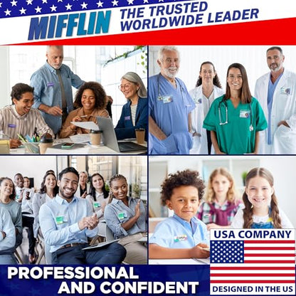 Mifflin-USA - Name Tag Magnets - 400 Pack, 1.75 x 0.5 Inches - Premium ID Badge Holder with 3 Extra Strong Neodymium Magnets - size: 400 Pack