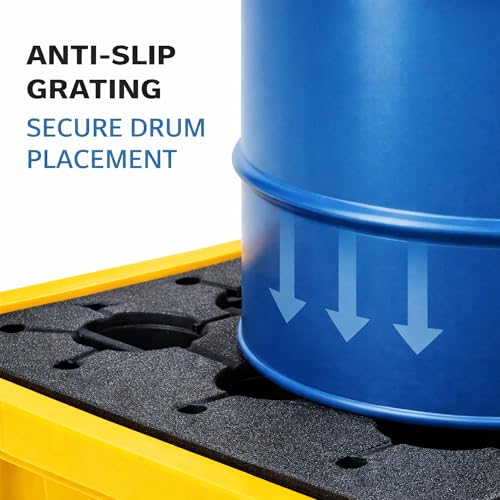 Spill Containment Pallet for 55-Gallon Drum, 11-Gallon Sump