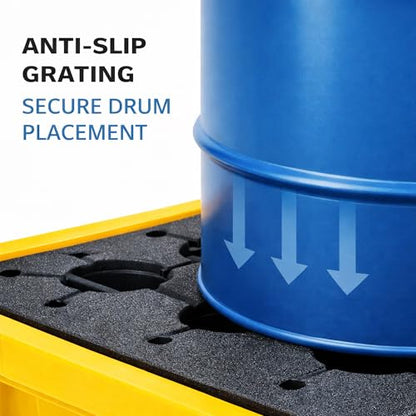 Spill Containment Pallet for 55-Gallon Drum, 11-Gallon Sump