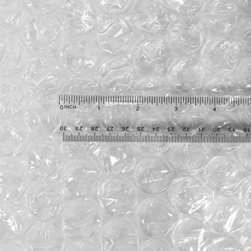 Amazon Basics Bubble Cushioning Wrap for Moving, Packing, Shipping and Storage, Heavy Duty Protection for Fragile Items, 12-inch x 100-foot Long Roll, Large 5/16", Clear - size: 12 inch x 100 ft