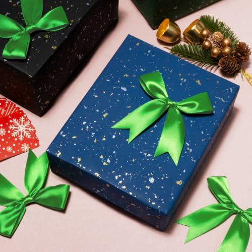 Emerald Green Bows 60Pcs 3.5Inch Pre-Tied Satin Ribbon Bows, Sticky Dots - color: Emerald green, size: 60 PCS