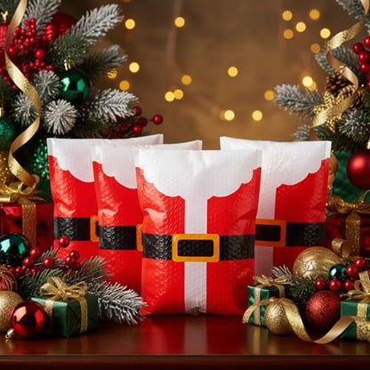 Watersay 15 Pcs Christmas Poly Bubble Mailers 10x13 Inch,Santa Claus Suit - style: Santa Claus Suit