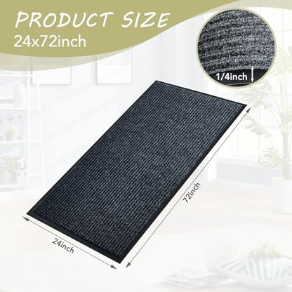 Front Door Mat, 2'x6'Indoor Outdoor Welcome Commercial Floor Mats - size: 24"x72"