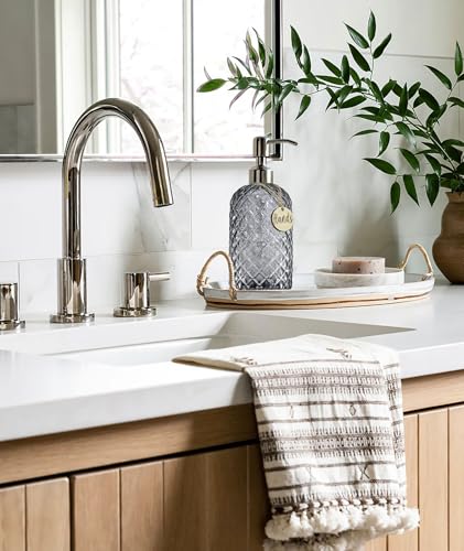 JASAI 18Oz Smoky Gray Glass Soap Dispenser with Rust Proof Pump - color: Smoky Gray