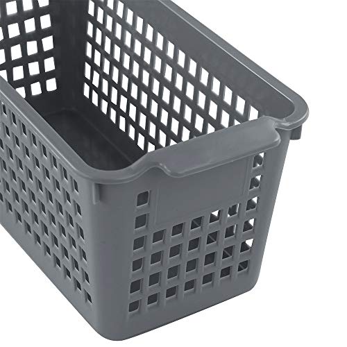 Plastic Baskets for Organizing, Grey, Set of 4 - size: drawer baskets