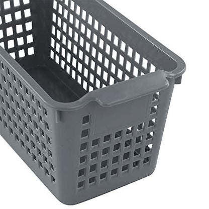 Plastic Baskets for Organizing, Grey, Set of 4 - size: drawer baskets