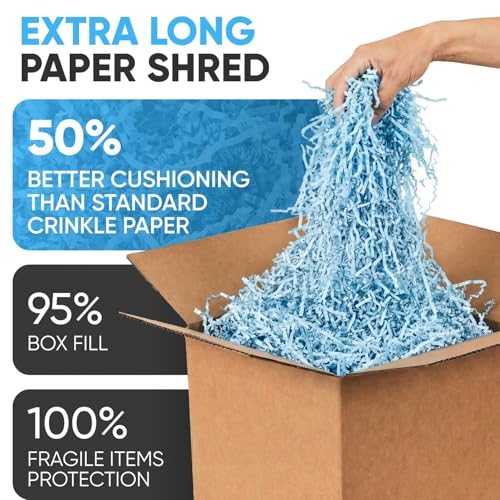 1 Cu Ft Ready To Ship Carton with Light Blue Crinkle Paper 12x12x12" - color: Light Blue, size: Double Wall Box