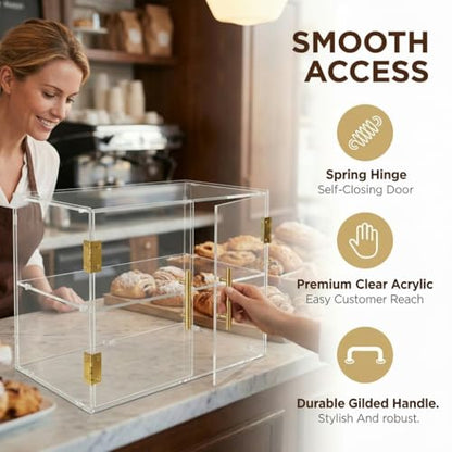 2 Tiers Countertop Bakery Display Case - size: 2 Tiers