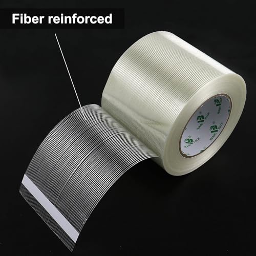 BOMEI PACK Wide Strapping Tape, 4Inch Heavy Duty Reinforced Packing Tape, Fiberglass Filament 60yds 5.5Mil - size: 100mm x 60y/1roll