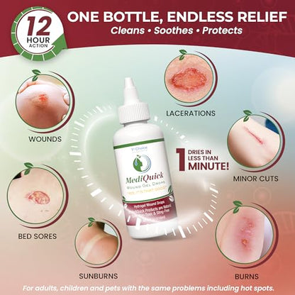MediQuick Wound Care Hydrogel Drops - First Aid Drops with 12 Hours Action - size: Hydrogel Drops (4 Ounce)