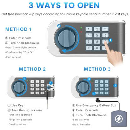 [16.54" Tall] Safe Box, 2.8 Cuft Home Safes With Fireproof Bag - size: 2.8 Cuft