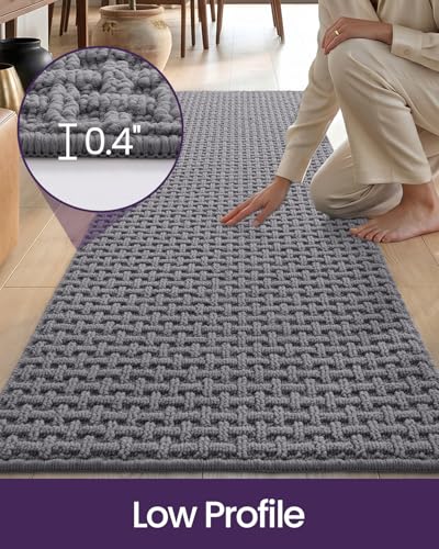 DEXI Hallway Runner Rug 24x72, Non Slip Runner Rugs Washable, Light Grey - color: Light Grey, size: 24'' x 72''(Runner)