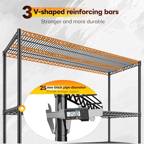 REIBII 4-Tier 2560LBS Heavy Duty Shelving,55.5"W Adjustable Storage Shelves - size: 55.5"H x 55.5"W x 18"D