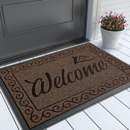 Yimobra Artificial Grass Welcome Mat, 29.5 x 17 in, Coffee - color: Coffee, size: 29.5x17 Inch