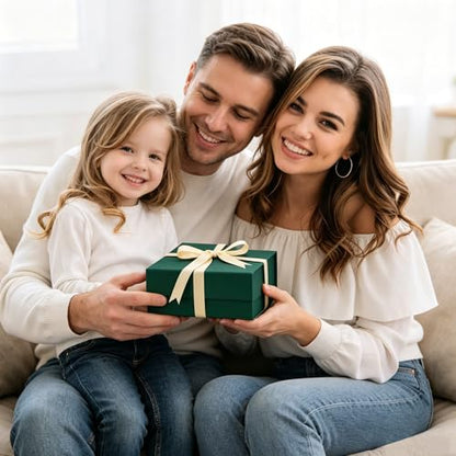 Green Gift Boxes with Lids Pack of 1, 6x6x3 Inch Small Gift Box with Ribbon - color: Green-1P