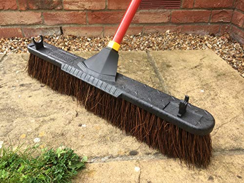 Quickie Bulldozer 24-Inch Rough Surface Palmyra Push Broom (00636), 1-Pack, Red - size: 24 Inch, style: Rough Surface