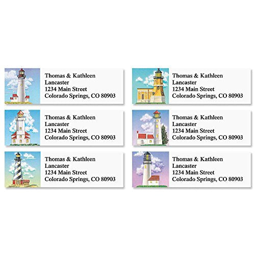 Lighthouses Self-Adhesive, Flat-Sheet Classic Address Labels (6 Designs)