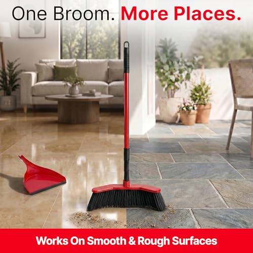 Da Vinci Broom with Dustpan Combo Set, 16-Inch Curved Head