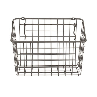 Spectrum Large Wire Basket Pegboard Wall Organizer Metal Pegboard Storage Bin Dual Mounting System for Garage Tools Workshop Supplies Craft Room Organization & Accessories, Industrial Gray