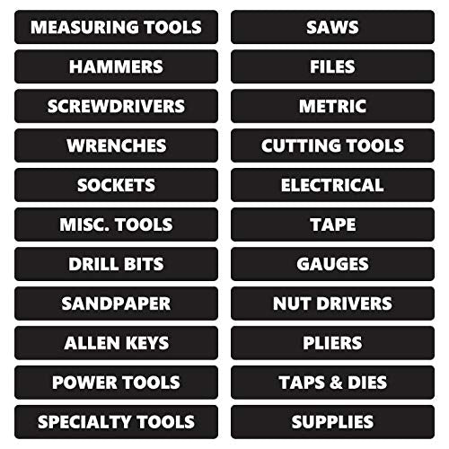 Toolbox Organizational Magnetic Rounded Labels by DCM Solutions (Black, 0.75" H x 4.5" W) - color: Black, size: 0.75"H x 4.5"W