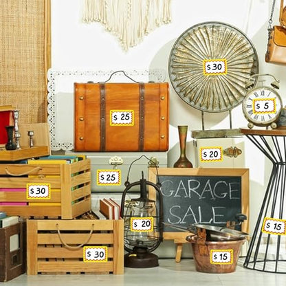 360 Multi-Use Garage Sale Stickers - 360Pcs Removable Adhesive Labels with Space to Write Pricing for Retail Yard Sales & Flea Markets - color: White