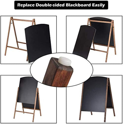 ReunionG A-Frame Wooden Chalkboard, Double-Sided Rustic Standing Blackboard, Removable Archaistic Sidewalk Chalkboard, Indoor and Outdoor Menu Sign Board, Wedding Signage Easel (40" x 26")